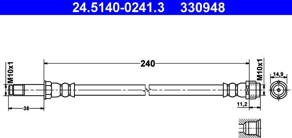 ATE 24.5140-0241.3 - Bremžu šļūtene autodraugiem.lv