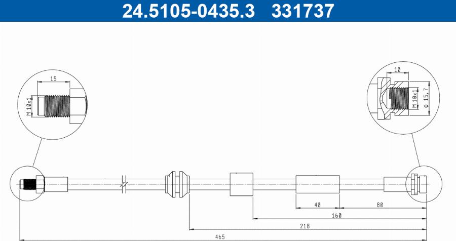 ATE 24.5105-0435.3 - Bremžu šļūtene autodraugiem.lv