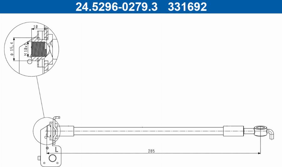 ATE 24.5296-0279.3 - Bremžu šļūtene autodraugiem.lv