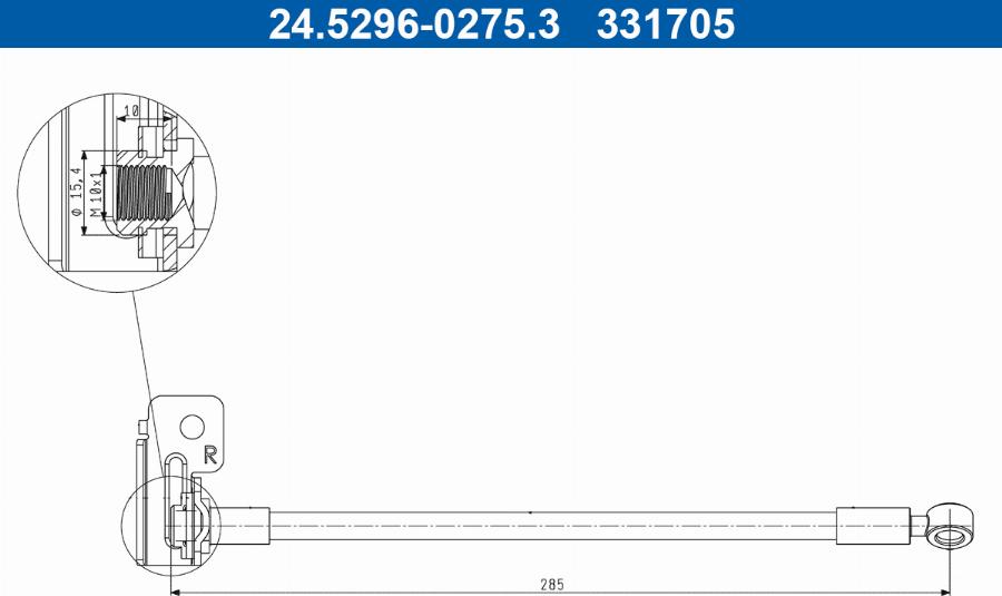 ATE 24.5296-0275.3 - Bremžu šļūtene autodraugiem.lv