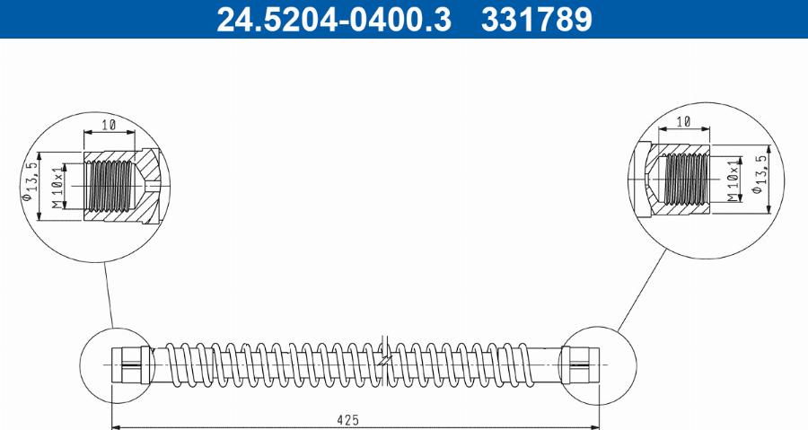 ATE 24.5204-0400.3 - Bremžu šļūtene autodraugiem.lv