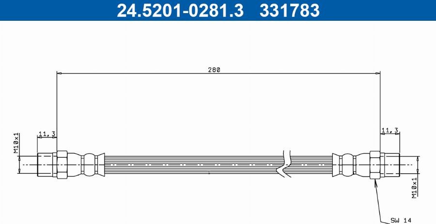 ATE 24.5201-0281.3 - Bremžu šļūtene autodraugiem.lv