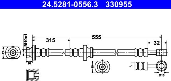 ATE 24.5281-0556.3 - Bremžu šļūtene autodraugiem.lv