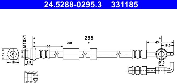 ATE 24.5288-0295.3 - Bremžu šļūtene autodraugiem.lv
