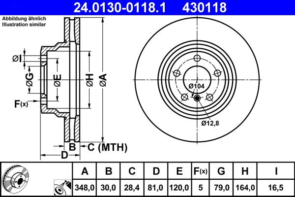 ATE 24.0130-0118.1 - Bremžu diski autodraugiem.lv