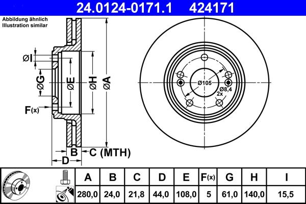 ATE 24.0124-0171.1 - Bremžu diski autodraugiem.lv