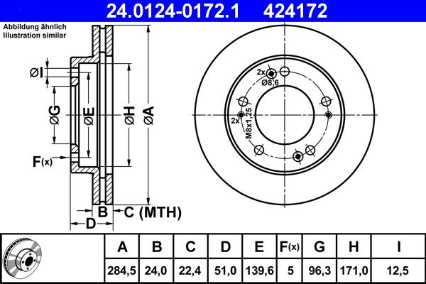 ATE 24.0124-0172.1 - Bremžu diski autodraugiem.lv