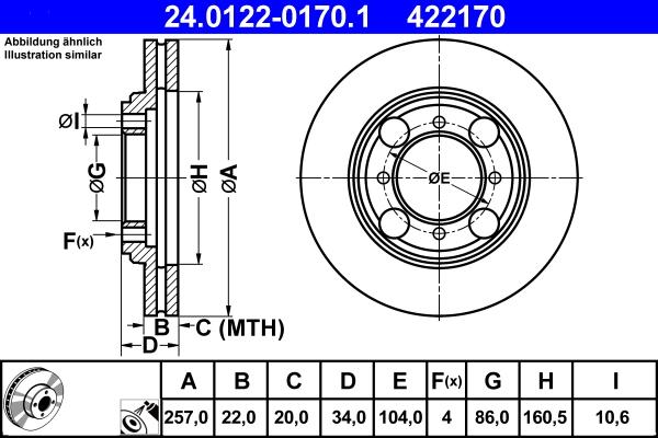 ATE 24.0122-0170.1 - Bremžu diski autodraugiem.lv