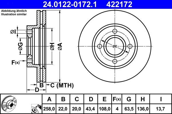 ATE 24.0122-0172.1 - Bremžu diski autodraugiem.lv