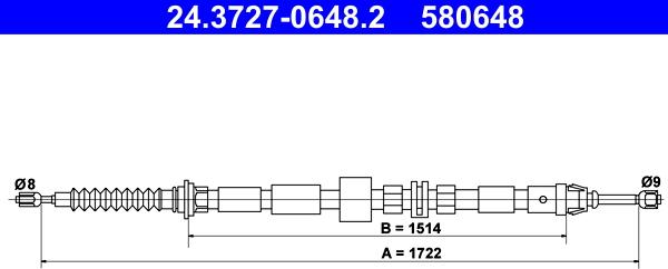 ATE 24.3727-0648.2 - Trose, Stāvbremžu sistēma autodraugiem.lv