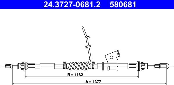 ATE 24.3727-0681.2 - Trose, Stāvbremžu sistēma autodraugiem.lv