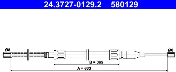 ATE 24.3727-0129.2 - Trose, Stāvbremžu sistēma autodraugiem.lv