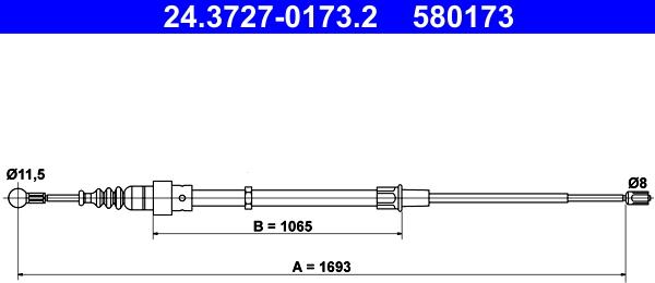 ATE 24.3727-0173.2 - Trose, Stāvbremžu sistēma autodraugiem.lv