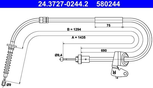 ATE 24.3727-0244.2 - Trose, Stāvbremžu sistēma autodraugiem.lv