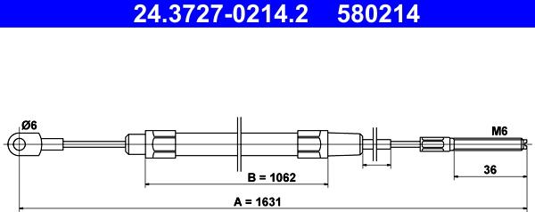 ATE 24.3727-0214.2 - Trose, Stāvbremžu sistēma autodraugiem.lv