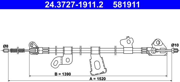 ATE 24.3727-1911.2 - Trose, Stāvbremžu sistēma autodraugiem.lv