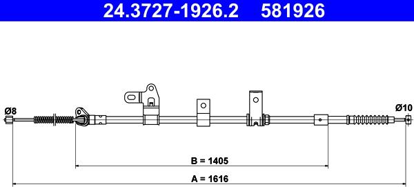 ATE 24.3727-1926.2 - Trose, Stāvbremžu sistēma autodraugiem.lv