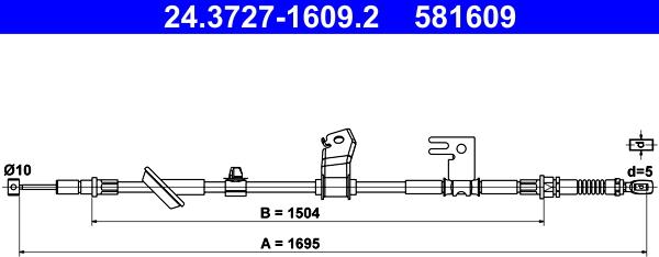 ATE 24.3727-1609.2 - Trose, Stāvbremžu sistēma autodraugiem.lv
