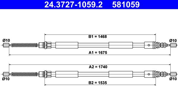 ATE 24.3727-1059.2 - Trose, Stāvbremžu sistēma autodraugiem.lv