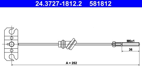 ATE 24.3727-1812.2 - Trose, Stāvbremžu sistēma autodraugiem.lv