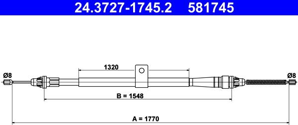 ATE 24.3727-1745.2 - Trose, Stāvbremžu sistēma autodraugiem.lv