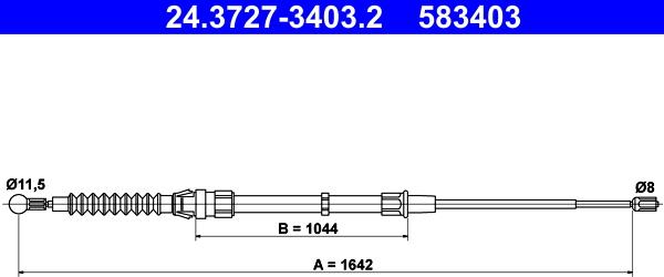 ATE 24.3727-3403.2 - Trose, Stāvbremžu sistēma autodraugiem.lv