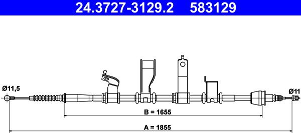 ATE 24.3727-3129.2 - Trose, Stāvbremžu sistēma autodraugiem.lv