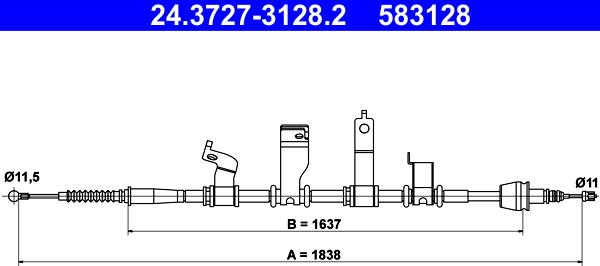 ATE 24.3727-3128.2 - Trose, Stāvbremžu sistēma autodraugiem.lv