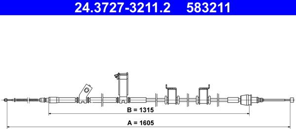 ATE 24.3727-3211.2 - Trose, Stāvbremžu sistēma autodraugiem.lv