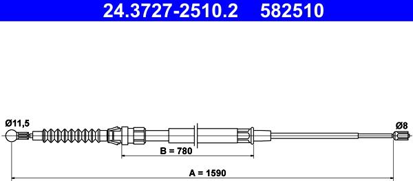 ATE 24.3727-2510.2 - Trose, Stāvbremžu sistēma autodraugiem.lv
