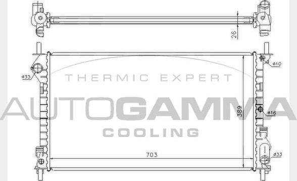 Autogamma 104542 - Radiators, Motora dzesēšanas sistēma autodraugiem.lv