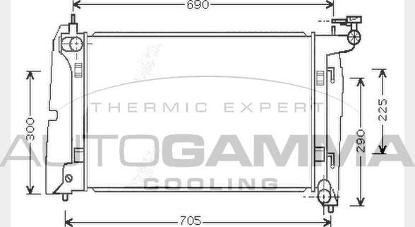 Autogamma 104570 - Radiators, Motora dzesēšanas sistēma autodraugiem.lv