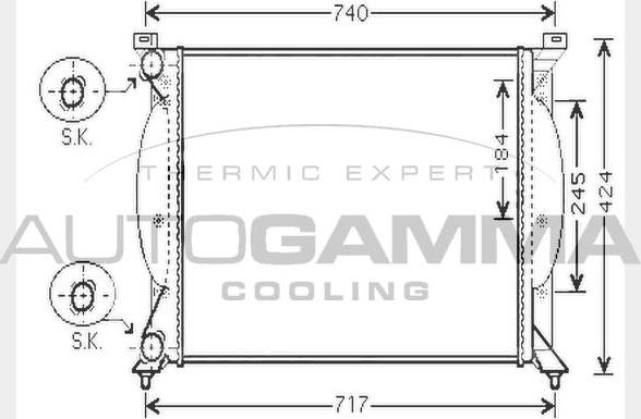 Autogamma 104600 - Radiators, Motora dzesēšanas sistēma autodraugiem.lv