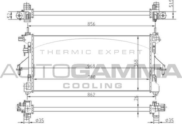 Autogamma 104254 - Radiators, Motora dzesēšanas sistēma autodraugiem.lv