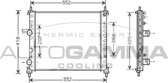 Autogamma 104260 - Radiators, Motora dzesēšanas sistēma autodraugiem.lv