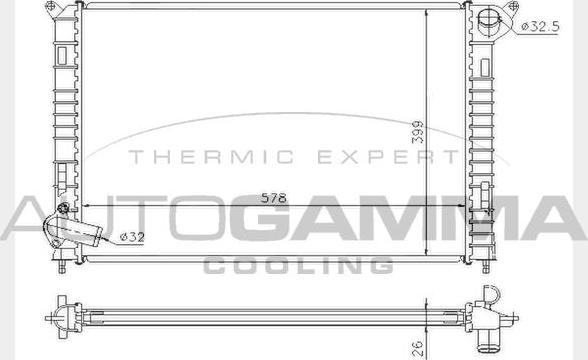 Autogamma 104289 - Radiators, Motora dzesēšanas sistēma autodraugiem.lv