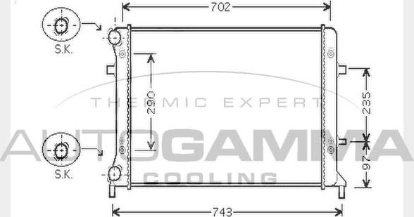 Autogamma 104749 - Radiators, Motora dzesēšanas sistēma autodraugiem.lv