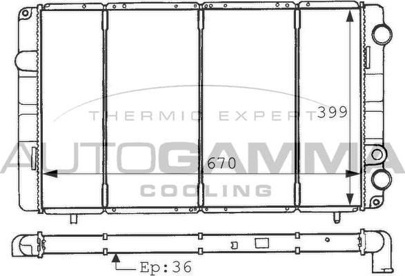 Autogamma 100915 - Radiators, Motora dzesēšanas sistēma autodraugiem.lv