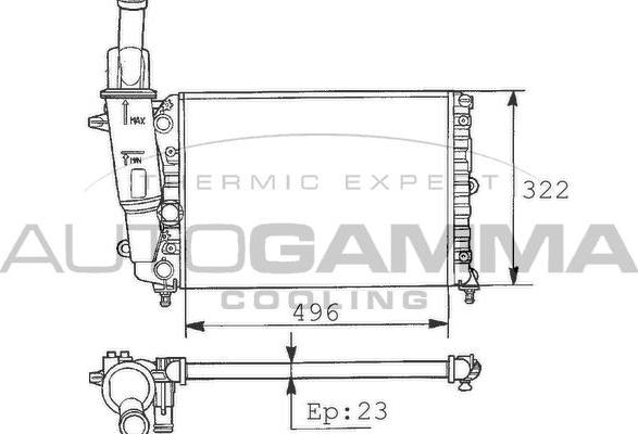 Autogamma 100459 - Radiators, Motora dzesēšanas sistēma autodraugiem.lv