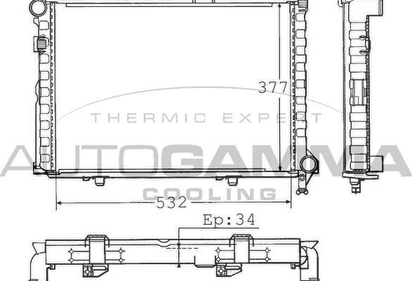 Autogamma 100546 - Radiators, Motora dzesēšanas sistēma autodraugiem.lv