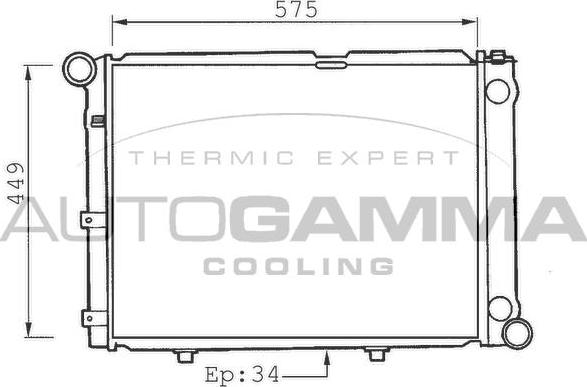 Autogamma 100515 - Radiators, Motora dzesēšanas sistēma autodraugiem.lv