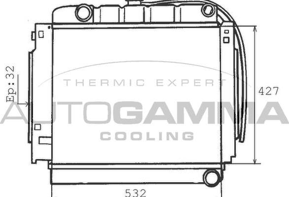 Autogamma 100528 - Radiators, Motora dzesēšanas sistēma autodraugiem.lv