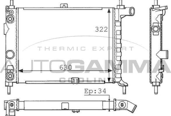 Autogamma 100690 - Radiators, Motora dzesēšanas sistēma autodraugiem.lv