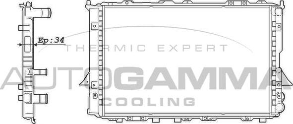 Autogamma 100057 - Radiators, Motora dzesēšanas sistēma autodraugiem.lv