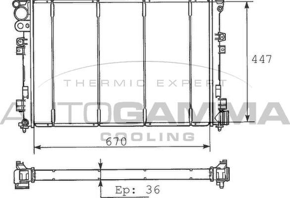 Autogamma 100187 - Radiators, Motora dzesēšanas sistēma autodraugiem.lv