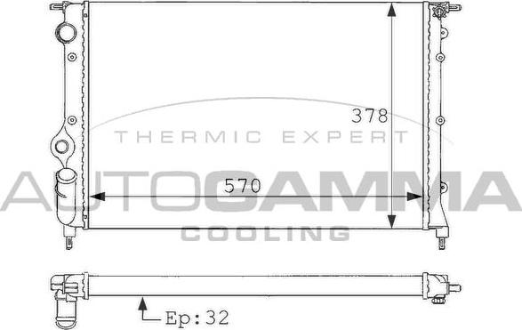 Autogamma 100857 - Radiators, Motora dzesēšanas sistēma autodraugiem.lv