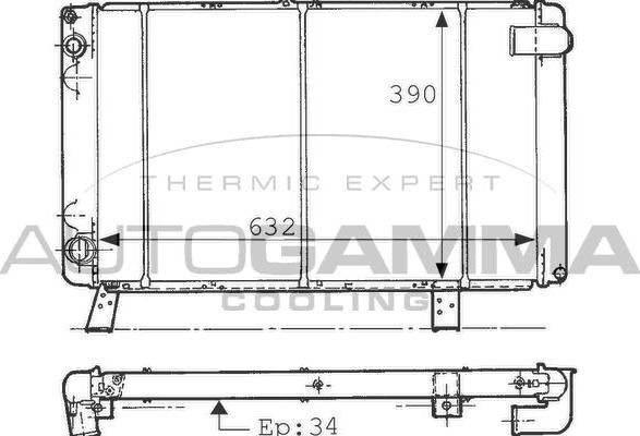 Autogamma 100806 - Radiators, Motora dzesēšanas sistēma autodraugiem.lv