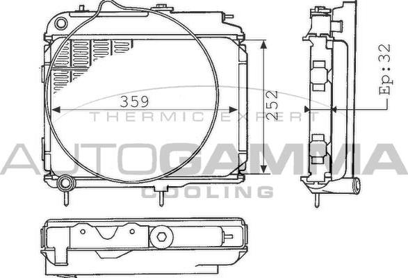 Autogamma 100819 - Radiators, Motora dzesēšanas sistēma autodraugiem.lv