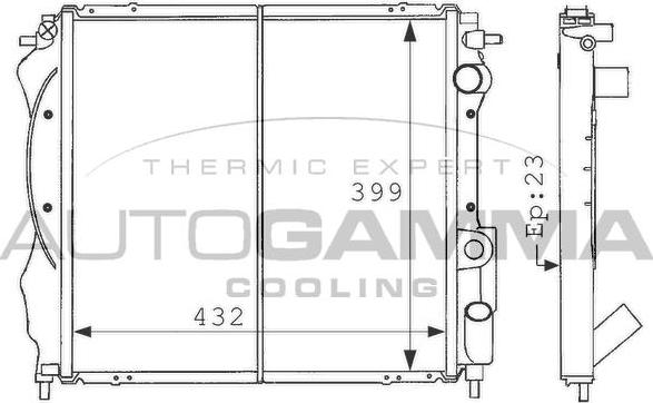 Autogamma 100885 - Radiators, Motora dzesēšanas sistēma autodraugiem.lv