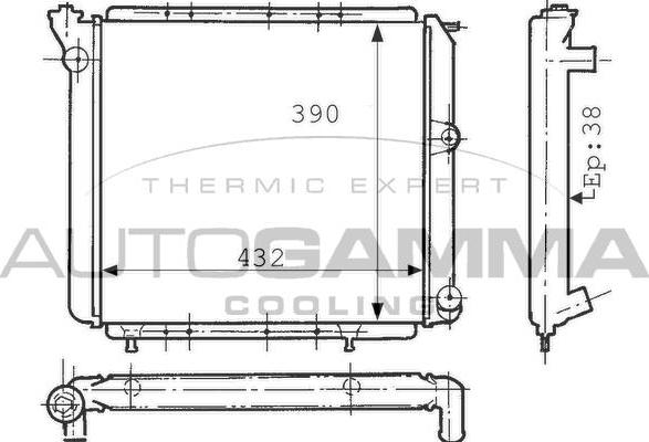 Autogamma 100832 - Radiators, Motora dzesēšanas sistēma autodraugiem.lv